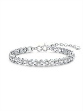 Infinity Round Cut Birthstone Tennis Bracelet for Women Adjustable Lobster Clasp